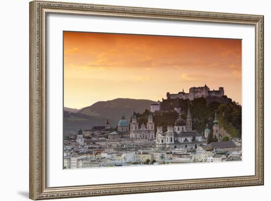 Sunrise over Hohensalzburg Fortress and Alt Stadt, Salzburg, Salzburger Land, Austria, Europe-Doug Pearson-Framed Photographic Print