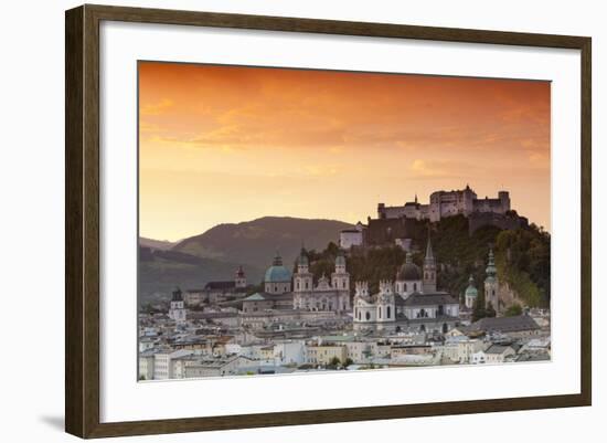 Sunrise over Hohensalzburg Fortress and Alt Stadt, Salzburg, Salzburger Land, Austria, Europe-Doug Pearson-Framed Photographic Print