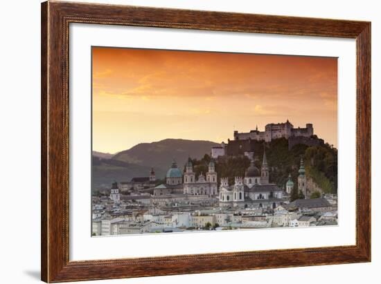 Sunrise over Hohensalzburg Fortress and Alt Stadt, Salzburg, Salzburger Land, Austria, Europe-Doug Pearson-Framed Photographic Print