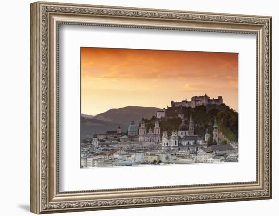 Sunrise over Hohensalzburg Fortress and Alt Stadt, Salzburg, Salzburger Land, Austria, Europe-Doug Pearson-Framed Photographic Print
