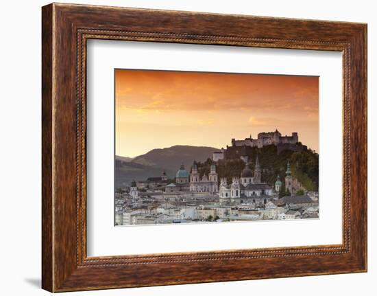 Sunrise over Hohensalzburg Fortress and Alt Stadt, Salzburg, Salzburger Land, Austria, Europe-Doug Pearson-Framed Photographic Print