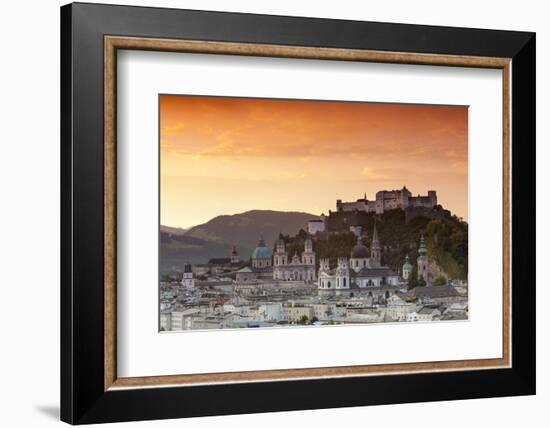 Sunrise over Hohensalzburg Fortress and Alt Stadt, Salzburg, Salzburger Land, Austria, Europe-Doug Pearson-Framed Photographic Print