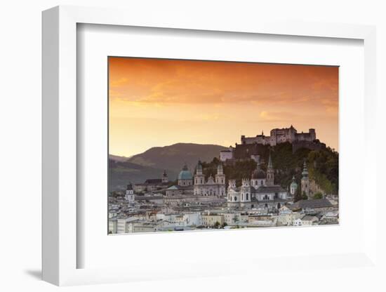 Sunrise over Hohensalzburg Fortress and Alt Stadt, Salzburg, Salzburger Land, Austria, Europe-Doug Pearson-Framed Photographic Print