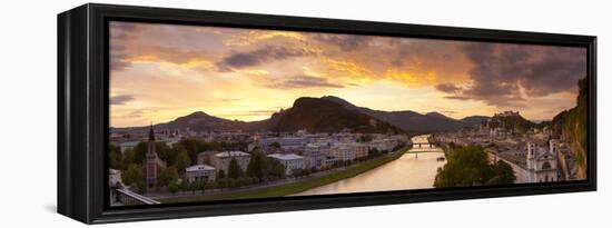 Sunrise over Hohensalzburg Fortressover and Alt Stadt, Salzburg, Salzburger Land, Austria-Doug Pearson-Framed Premier Image Canvas