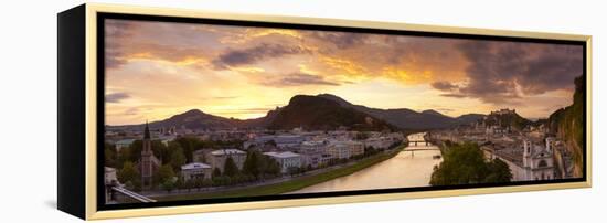 Sunrise over Hohensalzburg Fortressover and Alt Stadt, Salzburg, Salzburger Land, Austria-Doug Pearson-Framed Premier Image Canvas