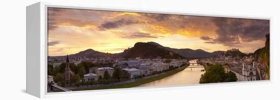 Sunrise over Hohensalzburg Fortressover and Alt Stadt, Salzburg, Salzburger Land, Austria-Doug Pearson-Framed Premier Image Canvas