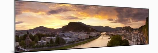 Sunrise over Hohensalzburg Fortressover and Alt Stadt, Salzburg, Salzburger Land, Austria-Doug Pearson-Mounted Photographic Print