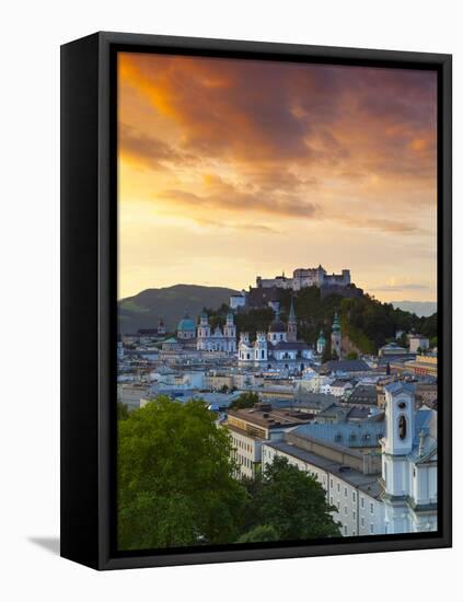 Sunrise over Hohensalzburg Fortressover and Alt Stadt, Salzburg, Salzkammergut, Austria-Doug Pearson-Framed Premier Image Canvas