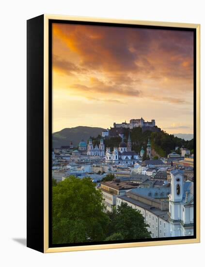 Sunrise over Hohensalzburg Fortressover and Alt Stadt, Salzburg, Salzkammergut, Austria-Doug Pearson-Framed Premier Image Canvas