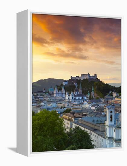 Sunrise over Hohensalzburg Fortressover and Alt Stadt, Salzburg, Salzkammergut, Austria-Doug Pearson-Framed Premier Image Canvas