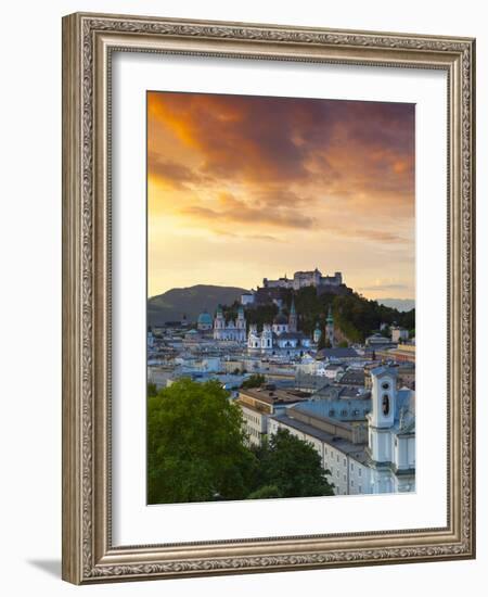 Sunrise over Hohensalzburg Fortressover and Alt Stadt, Salzburg, Salzkammergut, Austria-Doug Pearson-Framed Photographic Print