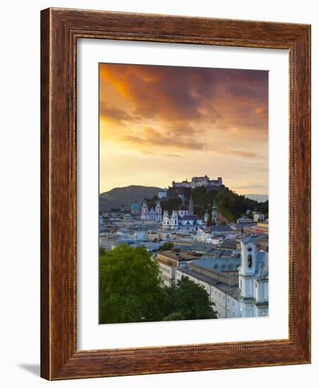 Sunrise over Hohensalzburg Fortressover and Alt Stadt, Salzburg, Salzkammergut, Austria-Doug Pearson-Framed Photographic Print