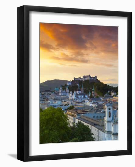 Sunrise over Hohensalzburg Fortressover and Alt Stadt, Salzburg, Salzkammergut, Austria-Doug Pearson-Framed Photographic Print