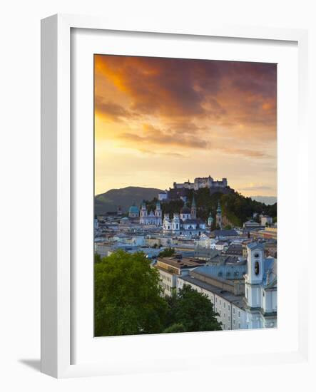 Sunrise over Hohensalzburg Fortressover and Alt Stadt, Salzburg, Salzkammergut, Austria-Doug Pearson-Framed Photographic Print