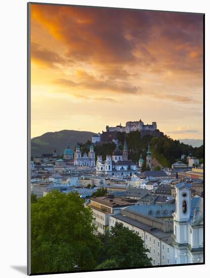 Sunrise over Hohensalzburg Fortressover and Alt Stadt, Salzburg, Salzkammergut, Austria-Doug Pearson-Mounted Photographic Print