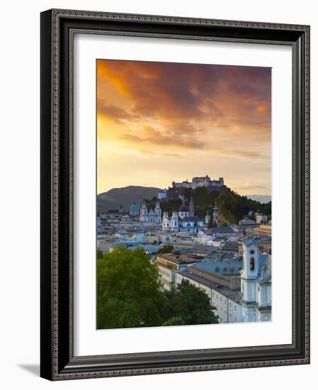 Sunrise over Hohensalzburg Fortressover and Alt Stadt, Salzburg, Salzkammergut, Austria-Doug Pearson-Framed Photographic Print