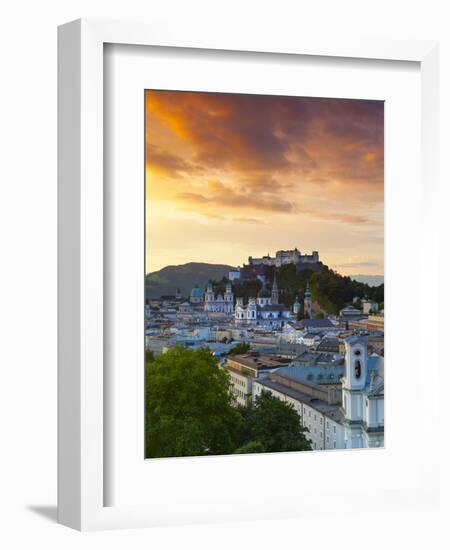 Sunrise over Hohensalzburg Fortressover and Alt Stadt, Salzburg, Salzkammergut, Austria-Doug Pearson-Framed Photographic Print