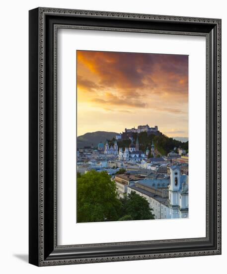 Sunrise over Hohensalzburg Fortressover and Alt Stadt, Salzburg, Salzkammergut, Austria-Doug Pearson-Framed Photographic Print