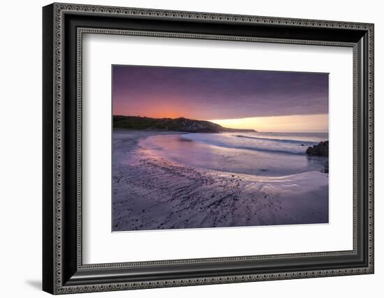 Sunrise over Kennack Sands on the Lizard, Cornwall, England, United Kingdom, Europe-Adam Burton-Framed Photographic Print