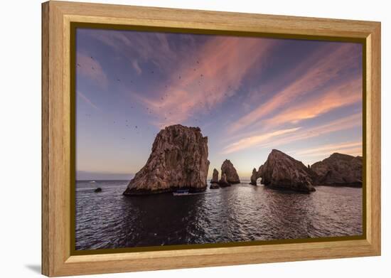 Sunrise over Land's End, Finnisterra, Cabo San Lucas, Baja California Sur, Mexico, North America-Michael Nolan-Framed Premier Image Canvas