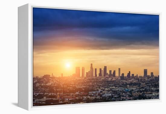 Sunrise over Los Angeles City Skyline-logoboom-Framed Premier Image Canvas