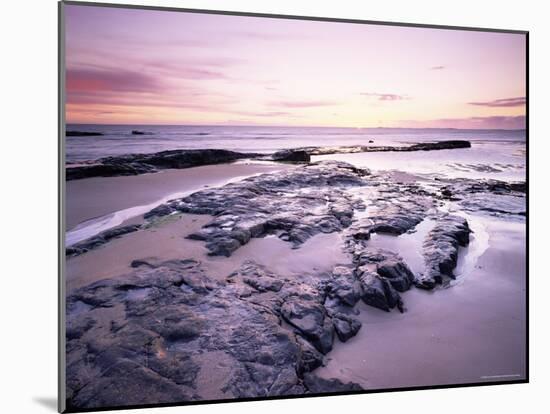 Sunrise Over North Sea from Bamburgh Beach, Bamburgh, Northumberland, England, United Kingdom-Lee Frost-Mounted Photographic Print