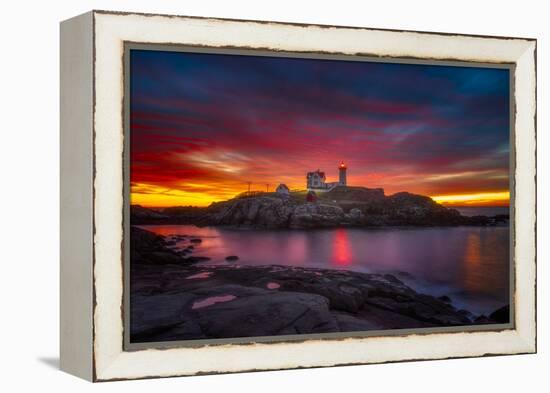 Sunrise over Nubble Light-Darren White Photography-Framed Premier Image Canvas