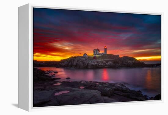 Sunrise over Nubble Light-Darren White Photography-Framed Premier Image Canvas