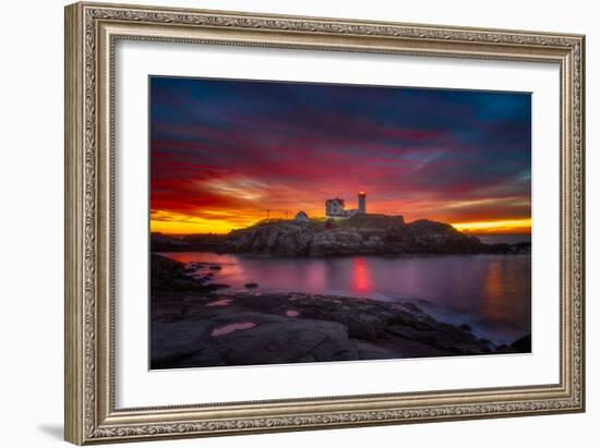 Sunrise over Nubble Light-Darren White Photography-Framed Photographic Print