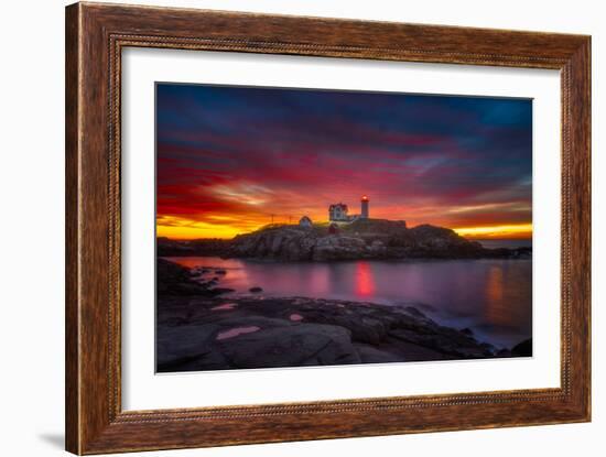 Sunrise over Nubble Light-Darren White Photography-Framed Photographic Print