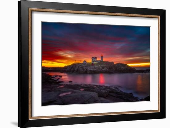 Sunrise over Nubble Light-Darren White Photography-Framed Photographic Print