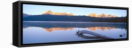 Sunrise over Redfish Lake and Sawtooth Mountains, Idaho-null-Framed Stretched Canvas