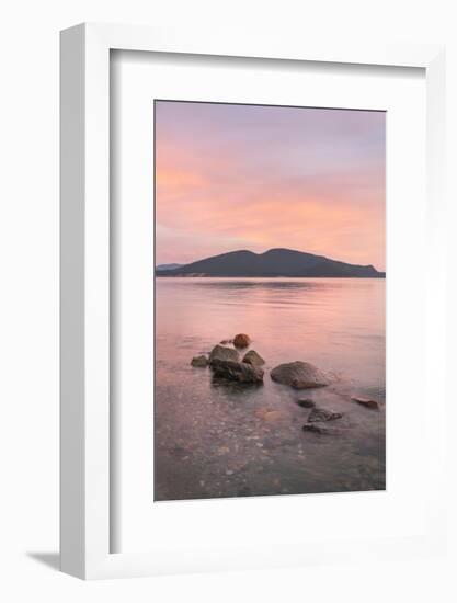 Sunrise over San Juan Islands from Anacortes, Washington State. Cypress Island is in the distance.-Alan Majchrowicz-Framed Photographic Print