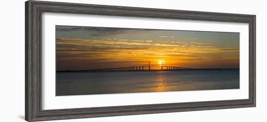 Sunrise over Sunshine Skyway Bridge, Tampa Bay, Florida, USA-null-Framed Photographic Print