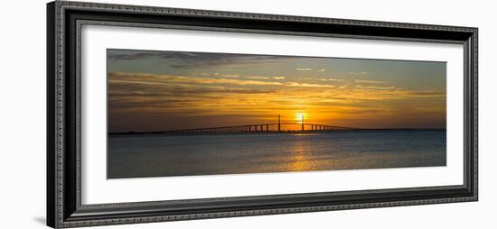 Sunrise over Sunshine Skyway Bridge, Tampa Bay, Florida, USA-null-Framed Photographic Print