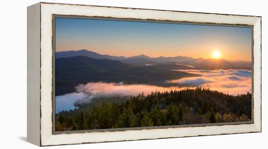 Sunrise over the Adirondack High Peaks from Goodnow Mountain, Adirondack Park, New York State, USA-null-Framed Premier Image Canvas