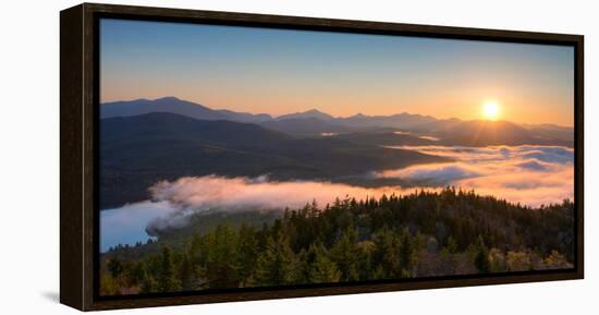 Sunrise over the Adirondack High Peaks from Goodnow Mountain, Adirondack Park, New York State, USA-null-Framed Premier Image Canvas