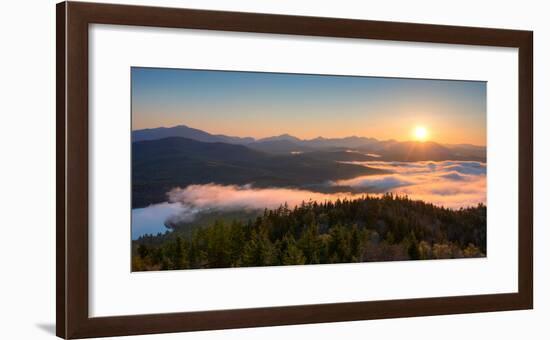 Sunrise over the Adirondack High Peaks from Goodnow Mountain, Adirondack Park, New York State, USA-null-Framed Photographic Print