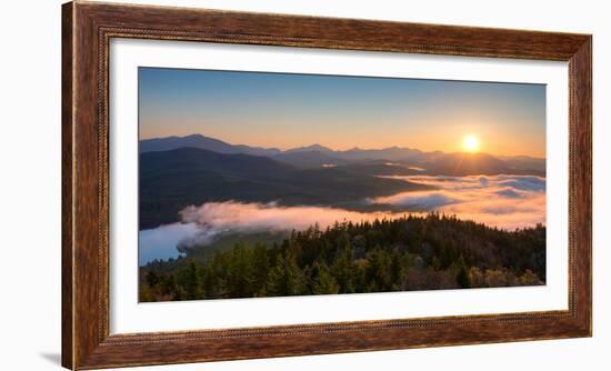 Sunrise over the Adirondack High Peaks from Goodnow Mountain, Adirondack Park, New York State, USA-null-Framed Photographic Print