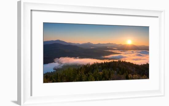 Sunrise over the Adirondack High Peaks from Goodnow Mountain, Adirondack Park, New York State, USA-null-Framed Photographic Print