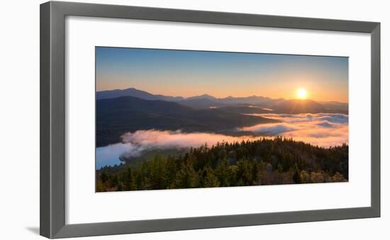 Sunrise over the Adirondack High Peaks from Goodnow Mountain, Adirondack Park, New York State, USA-null-Framed Photographic Print