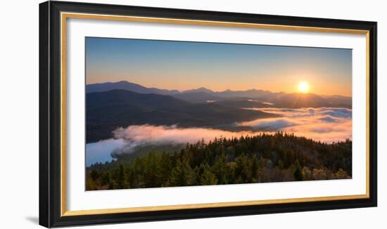 Sunrise over the Adirondack High Peaks from Goodnow Mountain, Adirondack Park, New York State, USA-null-Framed Photographic Print