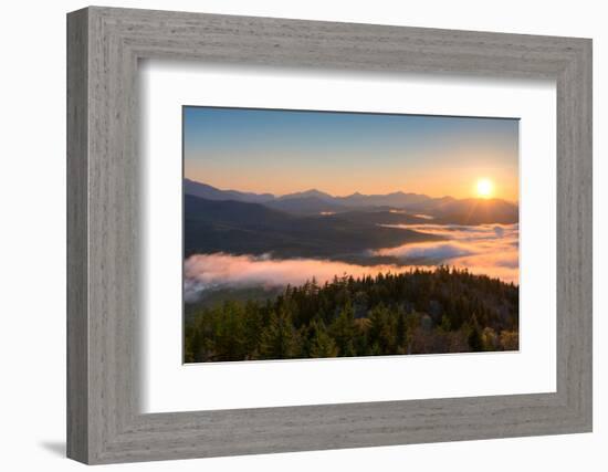 Sunrise over the Adirondack High Peaks from Goodnow Mountain, Adirondack Park, New York State, USA-null-Framed Photographic Print