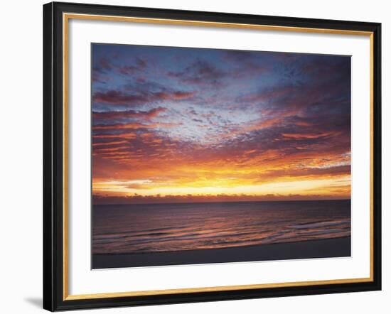 Sunrise over the Atlantic Ocean in Miami Beach, Florida, United States of America, North America-Angelo Cavalli-Framed Photographic Print