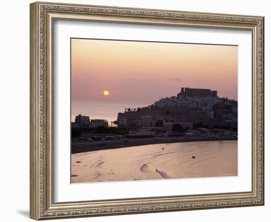 Sunrise Over the Citadel and Castle, Peniscola, Costa Del Alzahar, Valencia, Spain, Mediterranean-Ruth Tomlinson-Framed Photographic Print