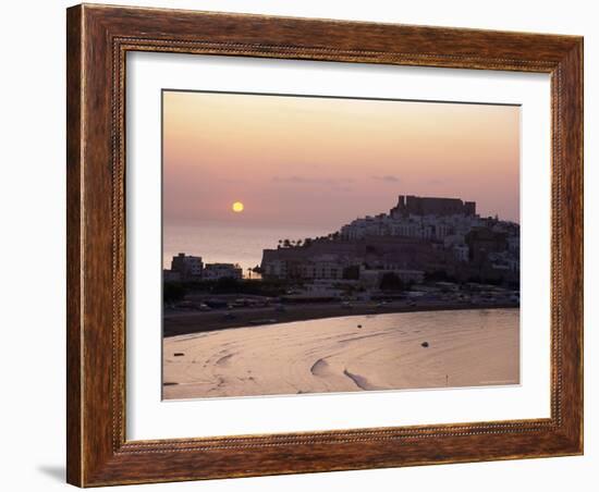 Sunrise Over the Citadel and Castle, Peniscola, Costa Del Alzahar, Valencia, Spain, Mediterranean-Ruth Tomlinson-Framed Photographic Print