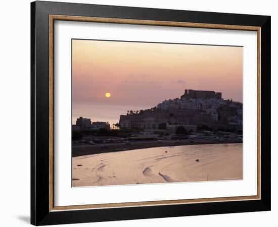 Sunrise Over the Citadel and Castle, Peniscola, Costa Del Alzahar, Valencia, Spain, Mediterranean-Ruth Tomlinson-Framed Photographic Print