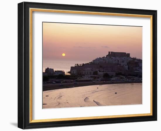 Sunrise Over the Citadel and Castle, Peniscola, Costa Del Alzahar, Valencia, Spain, Mediterranean-Ruth Tomlinson-Framed Photographic Print