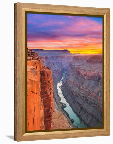 Sunrise over the Colorado River at Toroweap Overlook in Grand Canyon National Park, Arizona-John Lambing-Framed Premier Image Canvas