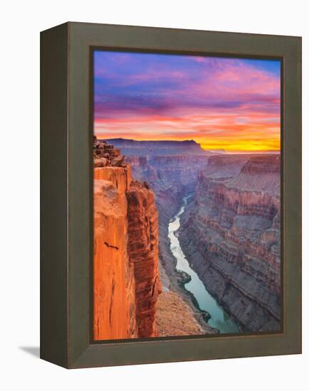 Sunrise over the Colorado River at Toroweap Overlook in Grand Canyon National Park, Arizona-John Lambing-Framed Premier Image Canvas